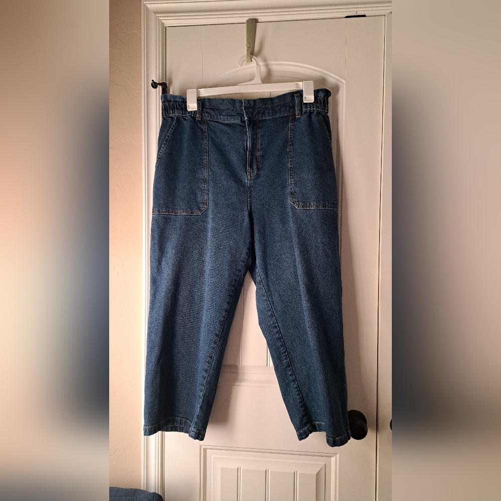 Time and Tru High Waist Paperbag Jeans Women's Size 18 Dark Wash